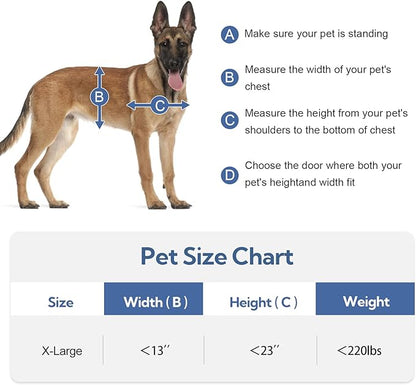 XL Full Enclosed Magnetic Flaps Dog Door, Rustproof Aluminum Alloy Frame - Image 8