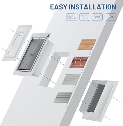 Pet Door for Wall with Secure Aluminum Lock, Steel Frame and Telescoping Tunnel - Image 5