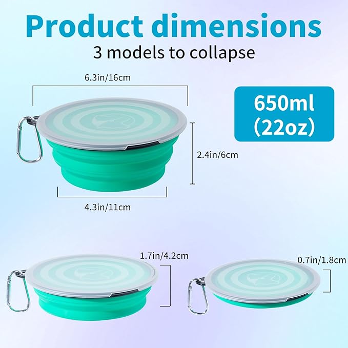 SLSON Dog Bowls Pet Collapsible Bowl - Image 3