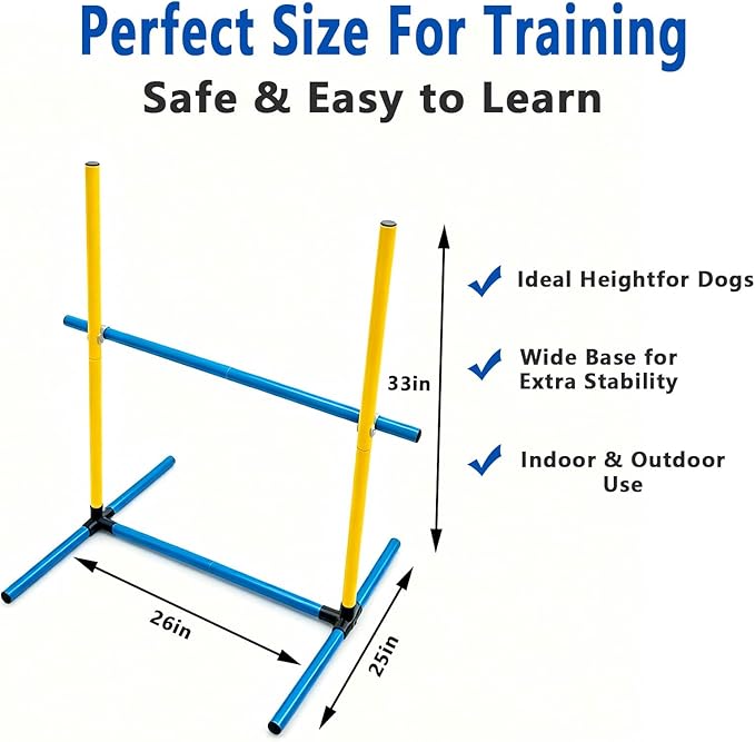 Dog Agility Training Hurdle Set, Adjustable PVC Jump Bars - Image 3