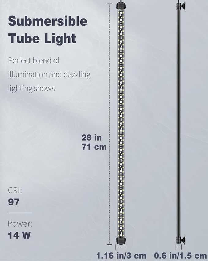 Pawfly 14W Aquarium LED Light 28 Inch 24/7 Fish Tank - Image 6