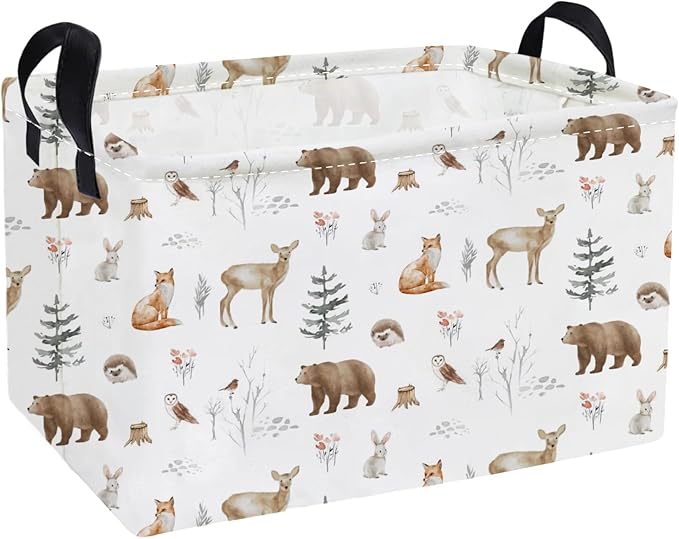 Essme Rectangular Animal Basket, Kids Storage Bins Organizer by ESSME