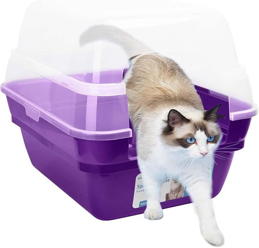 Petfamily Cat Litter Box, Large Foldable Jumbo Hooded Cat Litter Box by Petfamily