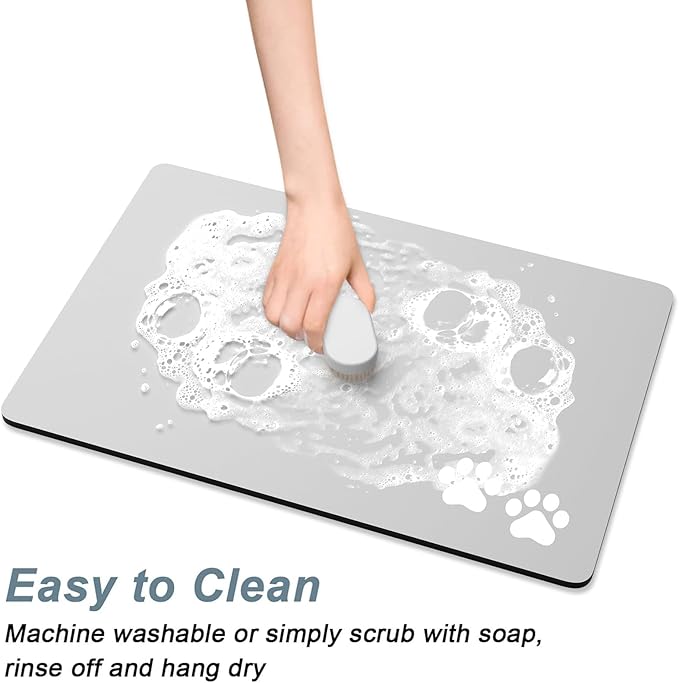 Rnivvi Dog Food Mat, Cute Anti-Slip Rubber Pet Feeding Rug Protect Floors - Image 5