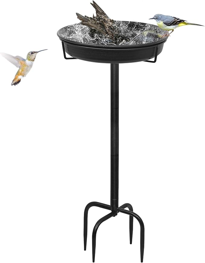 28In Freestanding Birdbaths Bowl Outdoor, Free Standing Garden Bird Bath Bird by YALINKA