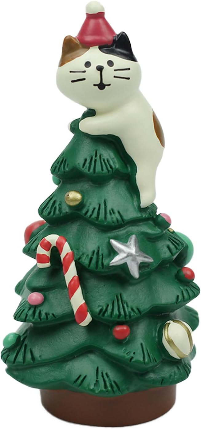 Refintural 3.3 Inch Resin Christmas Cat Tree by Refintural