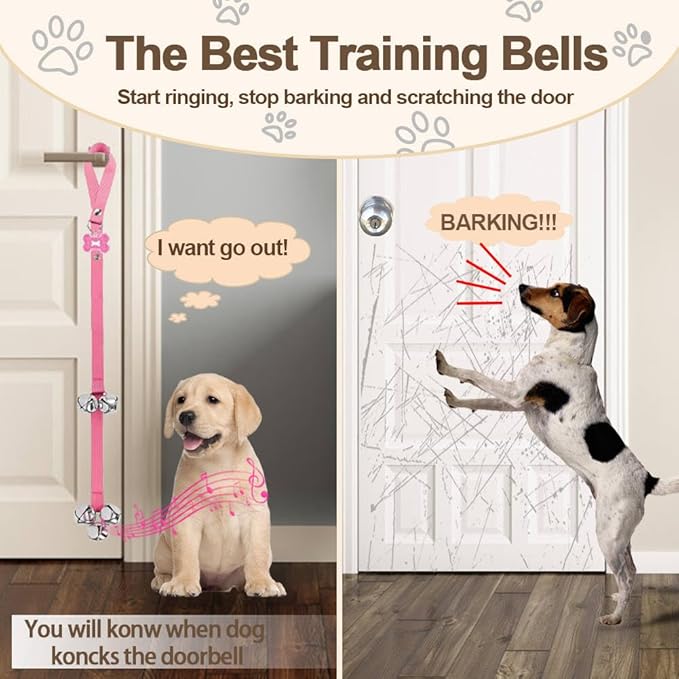 2 Pack Dog Door Bells Dog Doorbell to go Outside Puppy Train Bell - Image 4