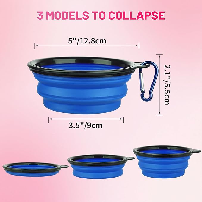 Dog Bowl Pet Collapsible Bowls, 2 Pack Collapsible Dog Water Bowls - Image 3