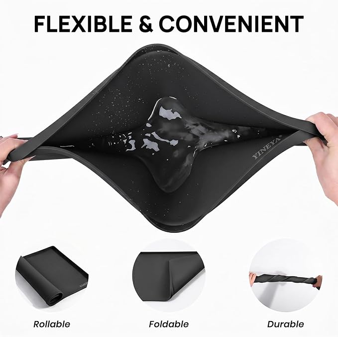 YINEYA Silicone Under Sink Mat Waterproof 24" x 16", Raised Edge Cabinet Liner - Image 5