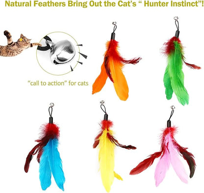 MeoHui 11PCS Cat Feather Toys Refills, Interactive Cat Wand Toy Replacement - Image 4
