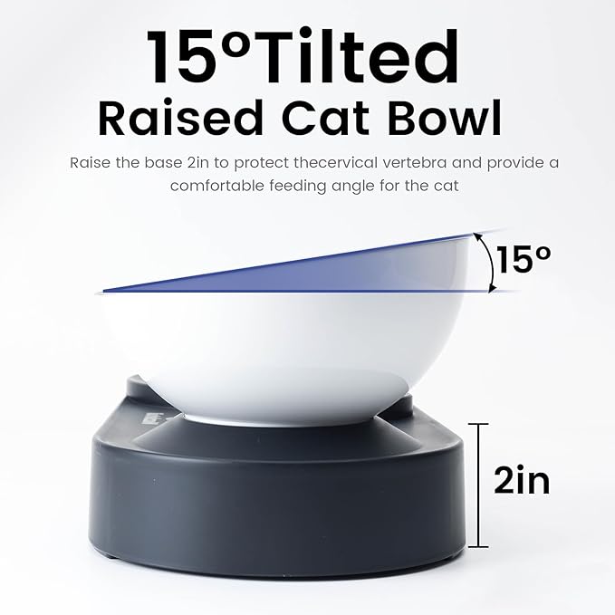 Raised Dog Cat Food Bowl, Cat Food and Water Bowl Set - Image 4