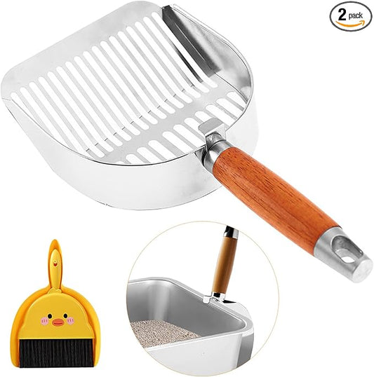Stainless Steel Metal Cat Litter Scoop, Kitten Pooper Lifter by KOAKOMI
