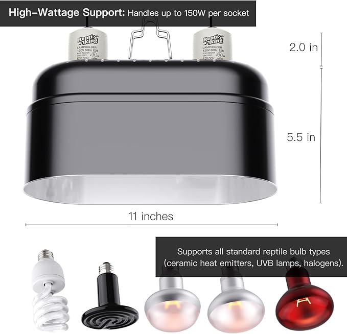 Reptile Dual Light Fixture, Double Deep Dome - Image 3
