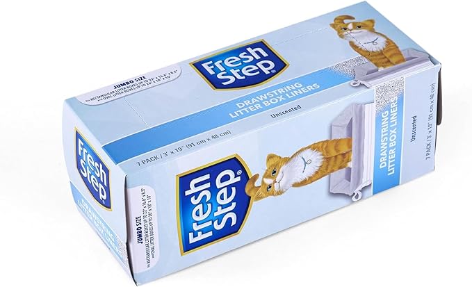 Fresh Step Jumbo Drawstring Cat Litter Box Liners Unscented Heavy Duty Kitty - Image 4