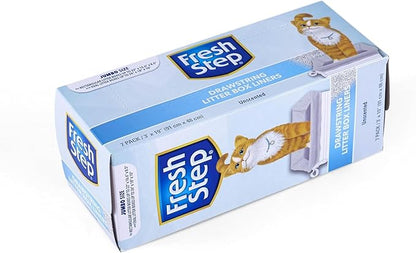 Fresh Step Jumbo Drawstring Cat Litter Box Liners Unscented Heavy Duty Kitty - Image 4