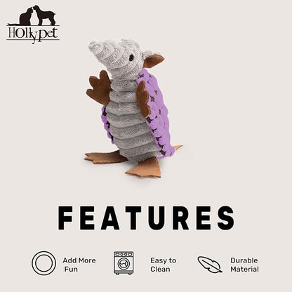 Hollypet Plush Dog Squeaky Toy Stuffed Armadillo Animal Pet Puppy Chew Toys - Image 6