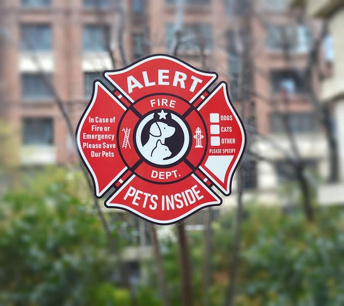 Pet Alert Stickers Static Cling Window Decals Emergency Pets Rescue Sign - Image 4