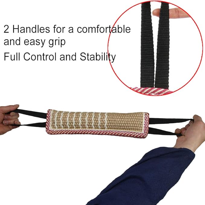 DGSL Dog Tug Toy, Tug of War Dog Toy Jute Bite Pillow - Image 5
