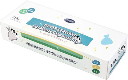 Odor Sealing Waste Disposal Bags M/150 Count Cat Litter Bags Unscented Cat poop by deefre