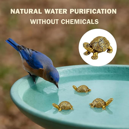 4 Pcs Copper Bird Bath Disk Accessories Decorations, Mini Turtle Birdbath - Image 3