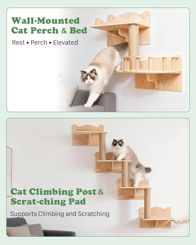 Cat Wall Shelves, 18 in 1 Cat Wall Furniture - Image 4