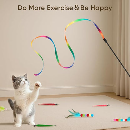 Cat Toys for Indoor Cats, 13 Packs Interactive Cat Wand Toy Set - Image 7