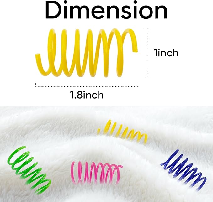 Cat Springs Toys 60 Packs for Indoor Cats, Colorful & Durable Plastic Spring - Image 2