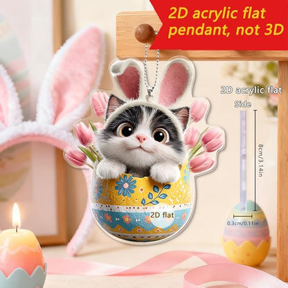 6 Pcs Easter Hanging Ornaments for Tree Bunny Hanging Ornament Mini Colorful - Image 7