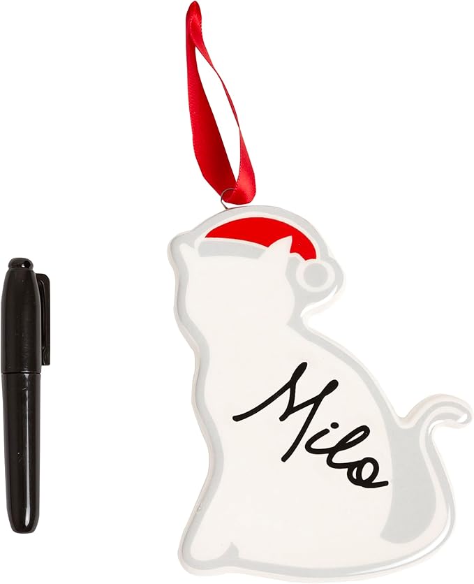 Kate & Milo Ceramic Cat Christmas Ornament – Personalized Pet Holiday Tree by KateMilo