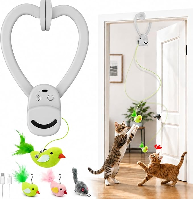 Interactive Cat Toys for Indoor Cats: Automatic Flying Bird Feather Wand Chase by Unknown