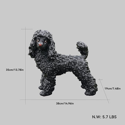 Black Poodle Dog Garden Statue - Image 4