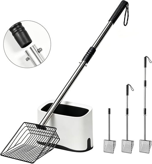 Cat Litter Scoop with Holder 43" Metal Litter Scooper with Stainless Steel Long by PETOCAT