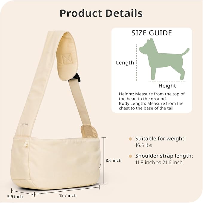 ONECUTE Crossbody Dog Sling Carrier, Wearable Portable Pet Bag - Image 2