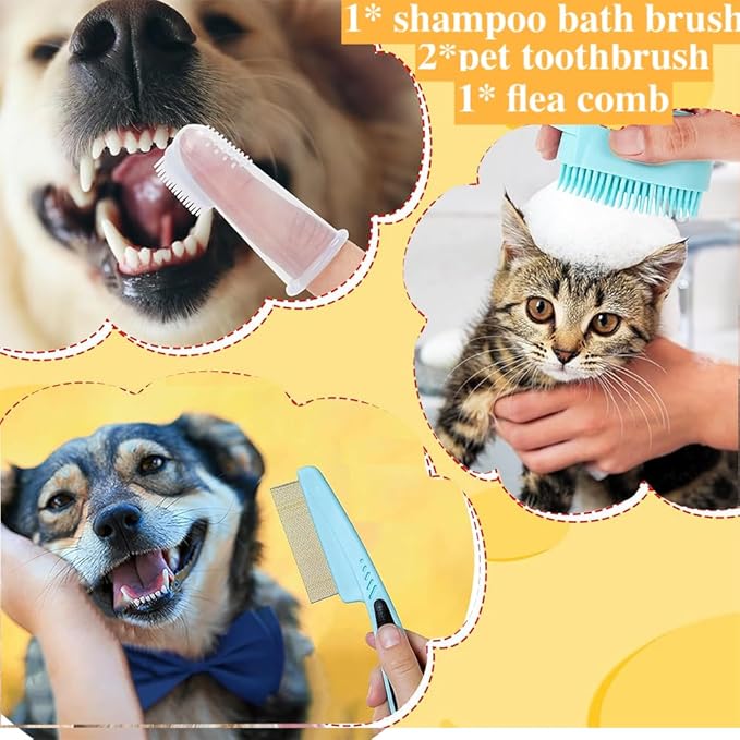 7pcs Pet Grooming Kit, Self-Cleaning Brush Shedding Kit - Image 6