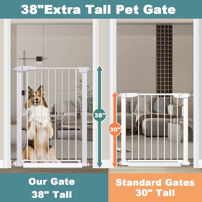 Fairy Baby 38" Extra Tall Pet Gate, 29.5"-48.8" Extra Wide Long Baby Gate - Image 3