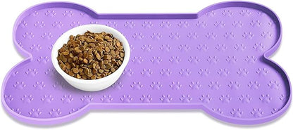 PWTAA Dog Food Mat Anti-Slip Silicone Dog Bowl Mat Thicker Pet Placemat by PWTAA