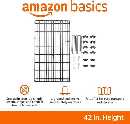 Amazon Basics Foldable Octagonal Metal Exercise Dog Playpen, Indoor/Outdoor - Image 5