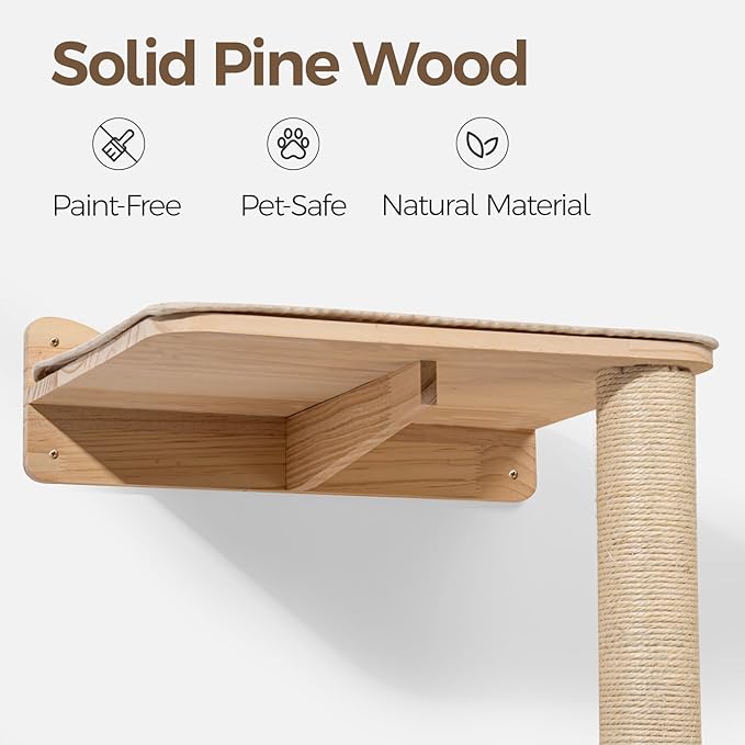 Cat Wall Shelves, 3-Tier Cat Shelves - Image 4