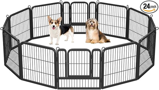 Yaheetech Dog Playpen Outdoor, 24 inch 24 Panels Dog Pen Indoor Heavy Duty by Unknown