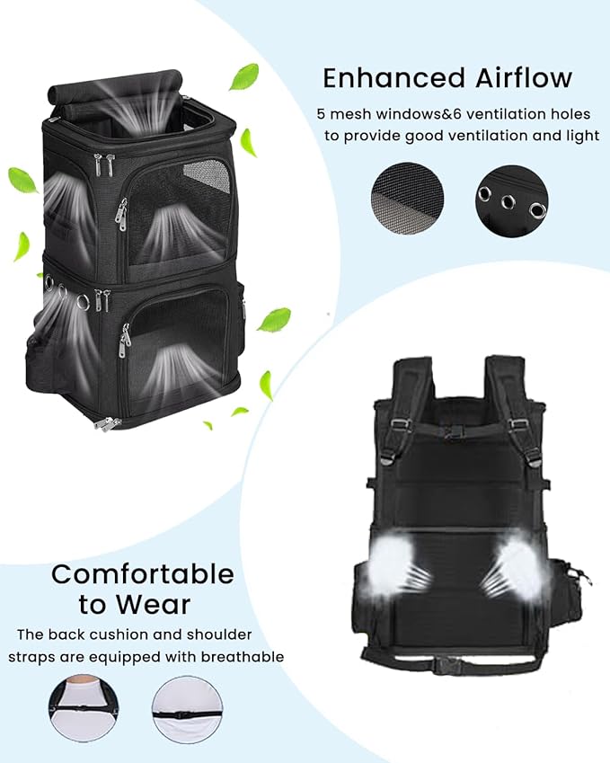 HOVONO Double-Compartment Pet Carrier Backpack - Image 3