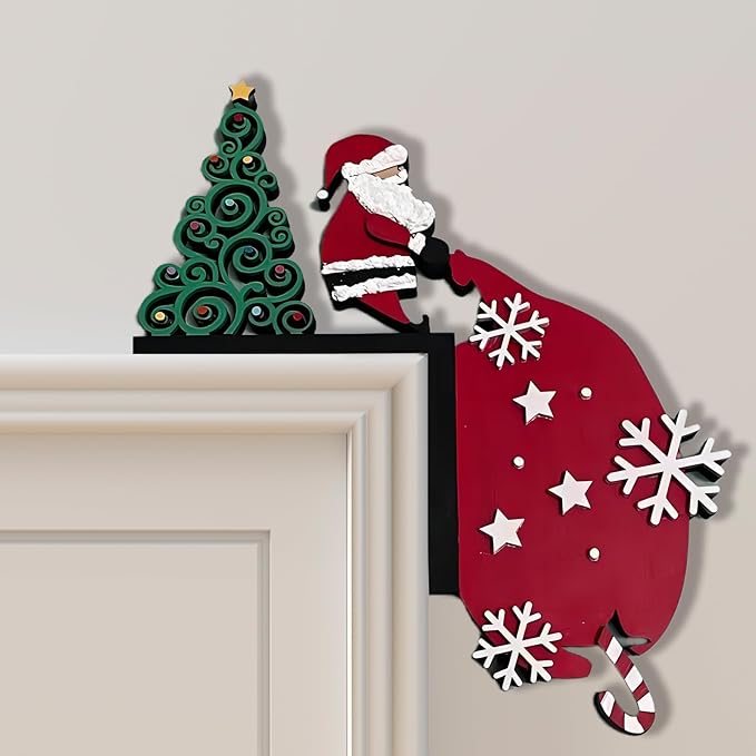 2024 Christmas Door Topper Holiday Home Decor Funny Snowman Santa Claus Top by Unknown