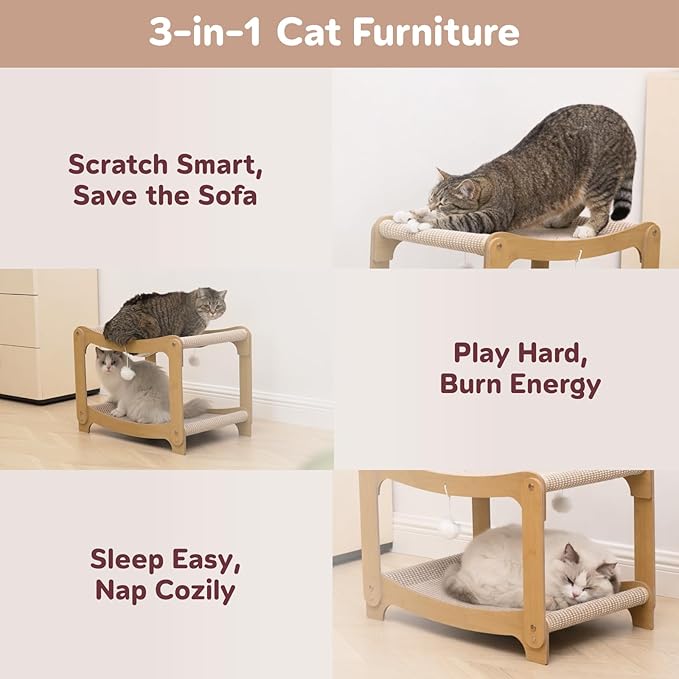 AIXINPET Two-Level Sisal Cat Scratcher Bed - Image 4