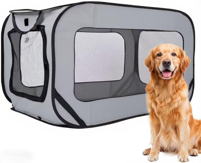 36 Inch Foldable Dog Kennel for Large Dogs, Portable Waterproof Pop-Up Pet Crate by Unknown