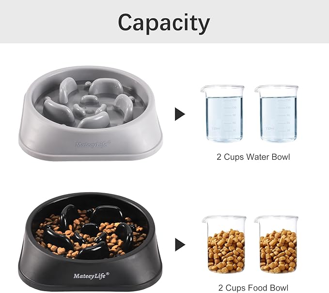 MateeyLife Slow Feeder Dog Bowls 2PCS, Anti-Choking Puzzle Dog Food Bowls - Image 5