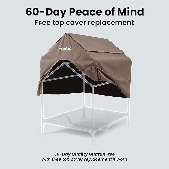 Zooba 48" XL Outdoor Dog House – Weatherproof Elevated Pet Shelter, Breathable - Image 8