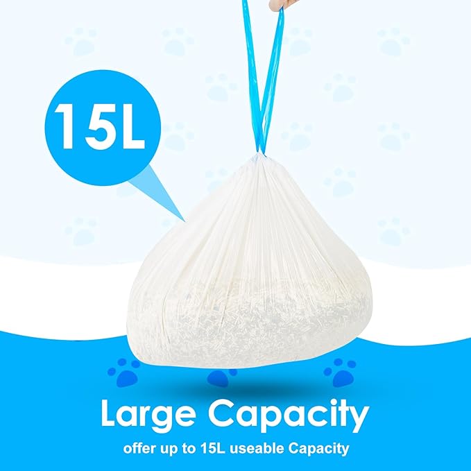 Cat Litter Bags 60 Count, 21.65"x11.8" Drawstring Close Litter Box Liners - Image 2