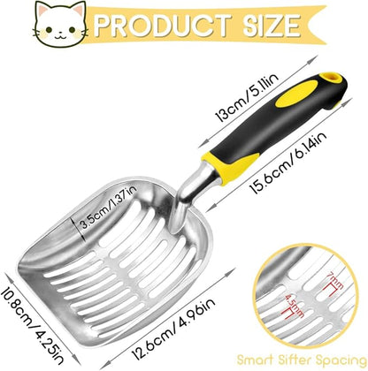 Cat Litter Scoop, Metal Cat Scooper, Rubber Handle Scoop, Sifting Shovel - Image 2