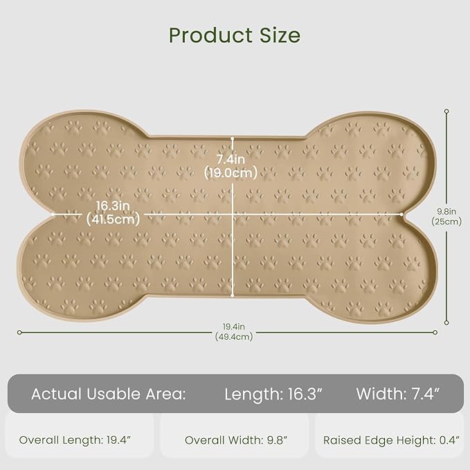 PWTAA Dog Food Mat Anti-Slip Silicone Dog Bowl Mat Thicker Pet Placemat - Image 2