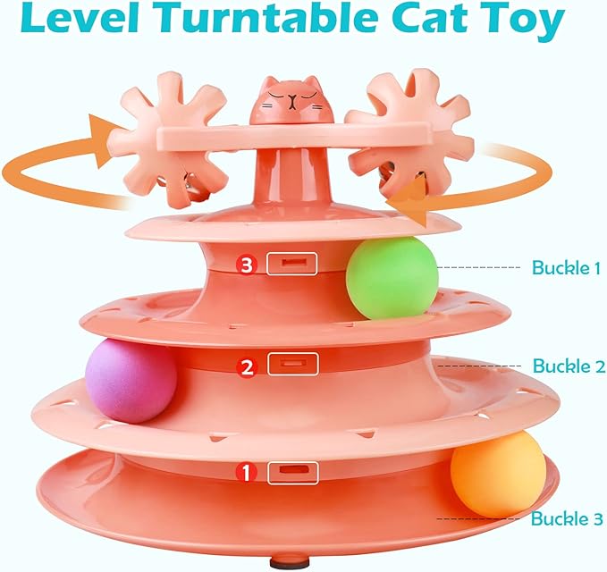 UPSKY Cat Toy Roller 4-Level Turntable Cat Toy Balls - Image 3