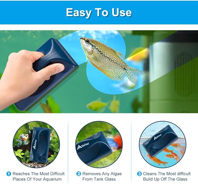 DaToo Aquarium Mini Magnetic Scrubber Scraper Small Fish Tank Cleaner Nano - Image 6